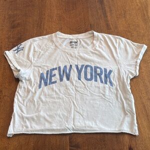 New York Crop Tee in Light Blue - Women's